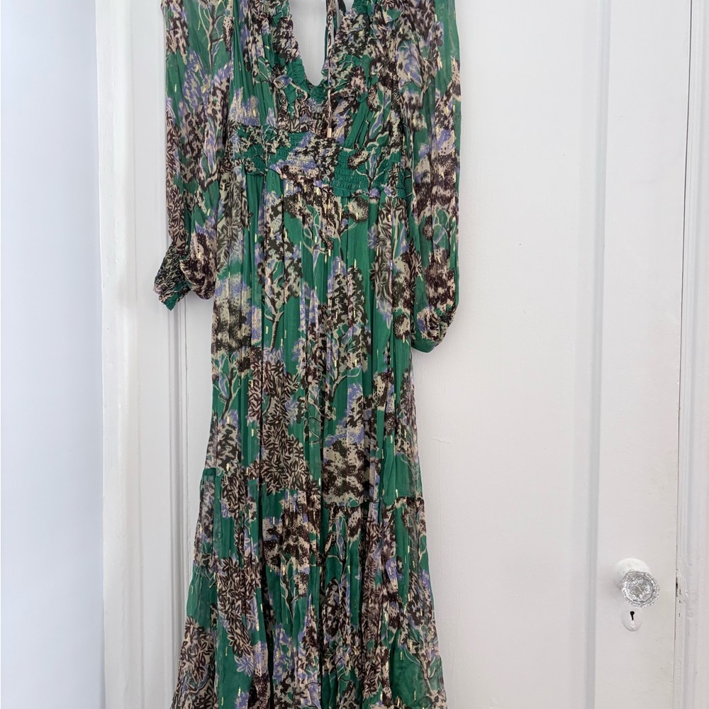 Anthropologie Floral Long Sleeve Maxi Dress